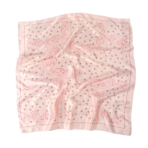 Satin Polyester Square Scarf Cherry Paisley Print Headscarf Neck Wrap Fashion Accessory For Women Lightweight