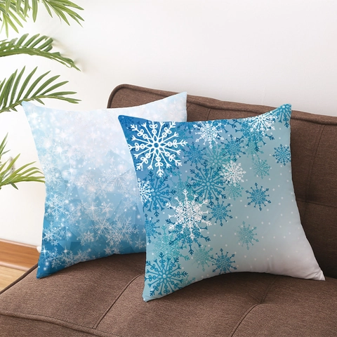 Housse De Coussin Décorative De Noël Peau De Pêche Velours Flocon De Neige Renne Décoration Maison Canapé Vacances D'Hiver