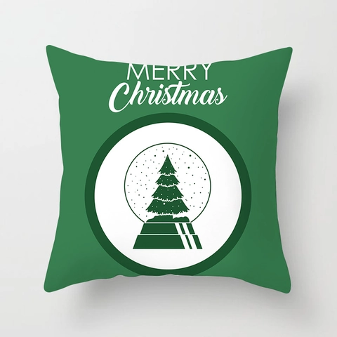 Housse De Coussin De Noël Peau De Pêche Velours Carré Décoratif Imprimé De Fête Décoration De Canapé