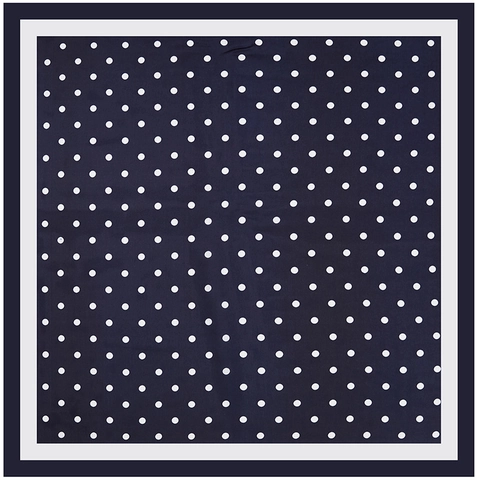 Women Polka Dot Print Square Scarf Bandana Faux Satin Polyester Elegant French Retro Head Scarf Fashionable Hair Wrap