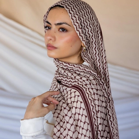 Sciarpa In Chiffon Keffiyeh Stampa Geometrica Hijab Tradizionale Avvolgicapo Scialle Leggero E Traspirante Per Donne