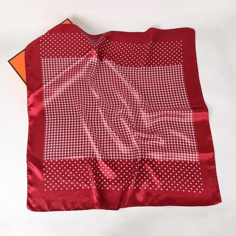 Dames Elegante Satijnen Vierkante Sjaal Hahnentritt Polka Dot Print Zijde Gevoel Grote Halsdoek Hoofddoek Haarsjaal Mode Accessoire
