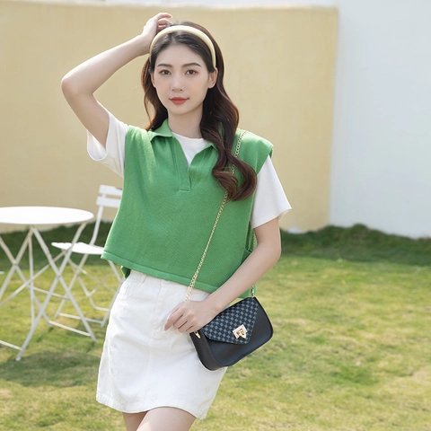 Women Crossbody Phone Bag PU Leather Geometric Pattern Gold Chain Strap Mini Shoulder Bag Korean Style Elegant Versatile