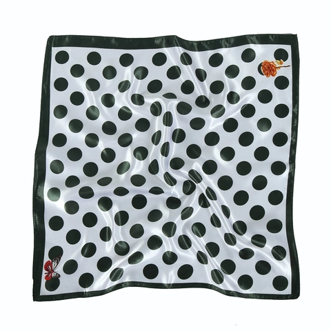 Women Square Scarf Satin Imitation Satin Polka Dot Butterfly Floral Print Vintage Retro Neck Head Hair Tie Office Decorative