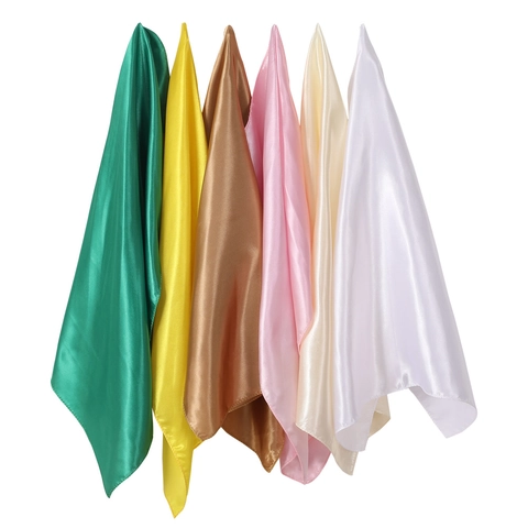 Professional Satin Square Scarf Solid Color Elegant Neck Head Scarf For Flight Attendant Office Lady Fashion Accessory