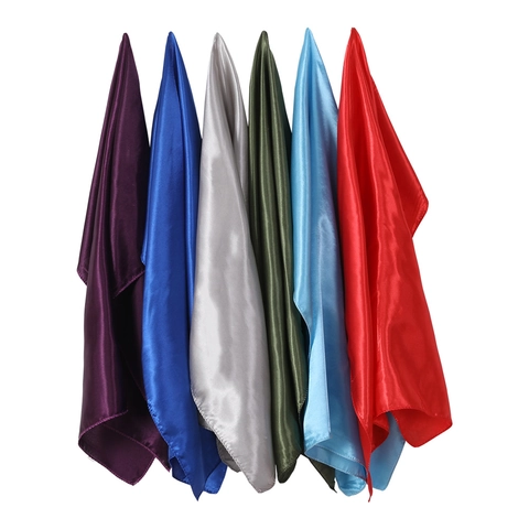 Professional Satin Square Scarf Solid Color Elegant Neck Head Scarf For Flight Attendant Office Lady Fashion Accessory