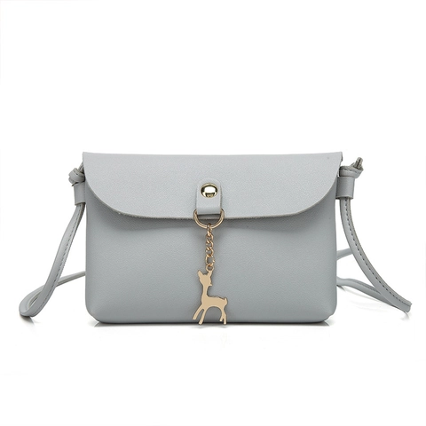 Mini Umhängetasche Damen Pu Leder Handy Tasche Mit Goldenem Hirsch Anhänger Klappdeckel Lässig Täglich Kleine Schultertasche