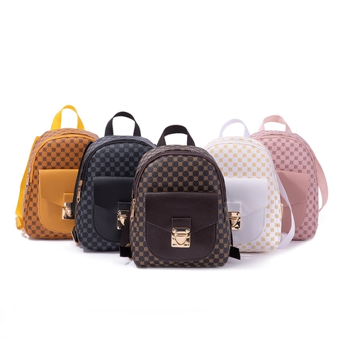 Damen Mode Mini Rucksack Bedrucktes PVC Leder Wasserdicht Kleiner Rucksack Umhängetasche Streetwear Reisen Retro Stil