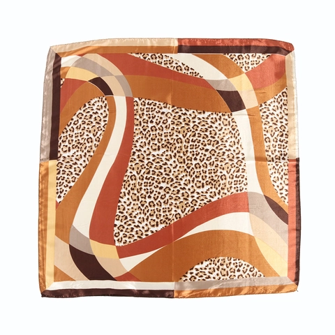 Leopard Print Satin Viereckiges Halstuch Geometrisch Satinnähnlich Kopftuch Für Haar Tasche Accessoire Mode Elegant Damen