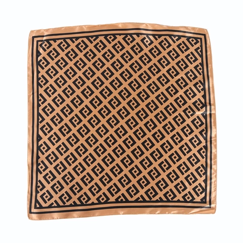 Sciarpa Quadrata Satin Tencel Raso Stampa Lettere Motivo Geometrico Moda Foulard Collo Testa Accessorio Decorativo