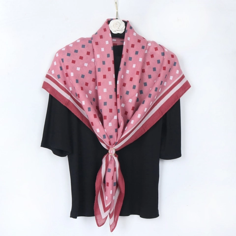 Sciarpa Quadrata In Cotone E Lino Stampa Geometrica Scialle Elegante Donna Protezione Solare Leggero Decorativo Fular Testa
