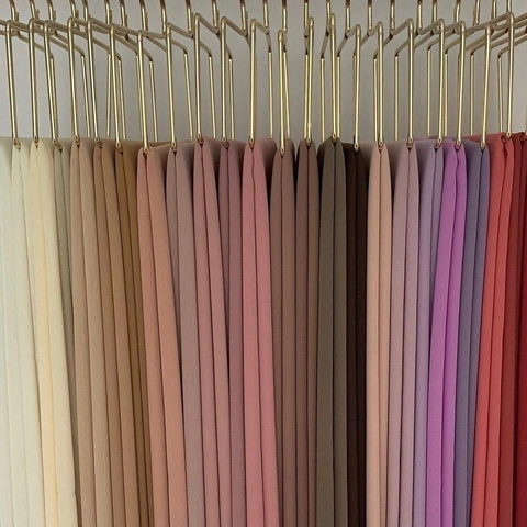Écharpe Hijab En Mousseline Pour Femmes Léger Respirant Couleur Unie Mousseline De Künstliche Perle Longue Écharpe Pour Dame Musulmane Été