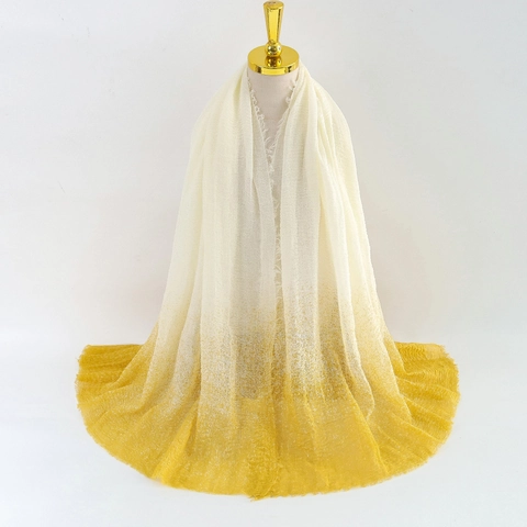 Lange Sjaal Met Kleurverloop Voor Dames Ademend Viscose Crinkle Omslagdoek Met Franjes Lichtgewicht Wikkel