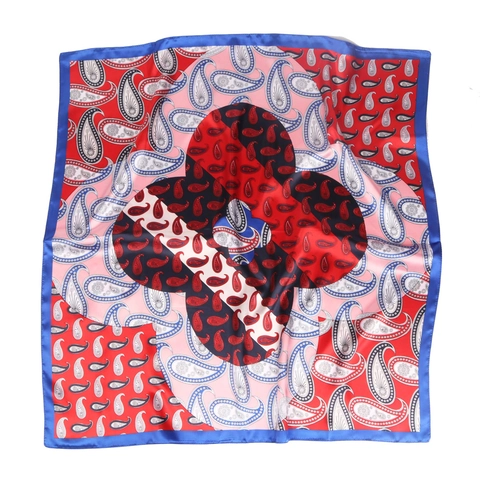Vintage Paisley Muster Satin Quadratisches Halstuch Für Damen Ethnisch Patchwork Kopftuch Elegant Seidengefühl Schal Wickeltuch