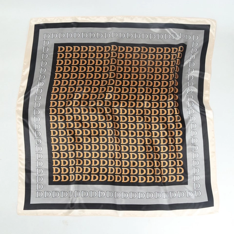 Sciarpa Quadrata Raso Effetto Raso Stampa Lettere Copricapo Elegante Grande Scialle Hijab Per Donna