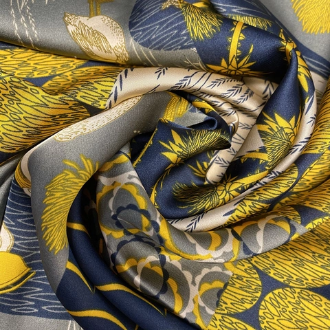 Sciarpa Quadrata Raso Raso Donna Foulard Stampato Bandana Fascia Capelli Retro Elegante Accessorio Motivo Artistico