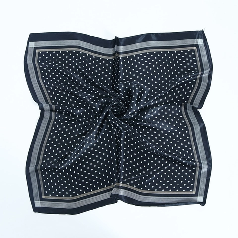 Vintage Polka Dot Satin Square Scarf Women Silk Like Polyester Neck Scarf Headscarf Fashion Accessory For Ladies Elegant Soft Wrap