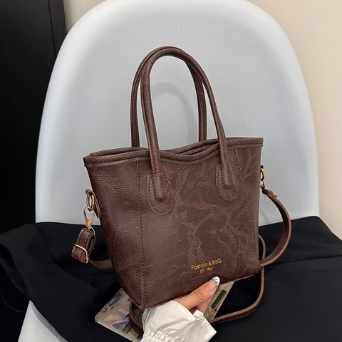 Bolso Bombonera de Cuero PU para Mujer Minimalista Bolso de Mano Bandolera Ajustable Costuras Retro Color Sólido Tote