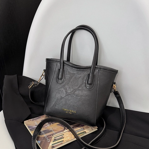Bolso Bombonera de Cuero PU para Mujer Minimalista Bolso de Mano Bandolera Ajustable Costuras Retro Color Sólido Tote