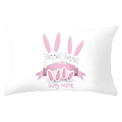 Ostern Hase Ei Druck Pfirsichhaut Taille Kissenbezug Dekorative Sofa Kissenhülle Home Holiday Party Ornament Zubehör