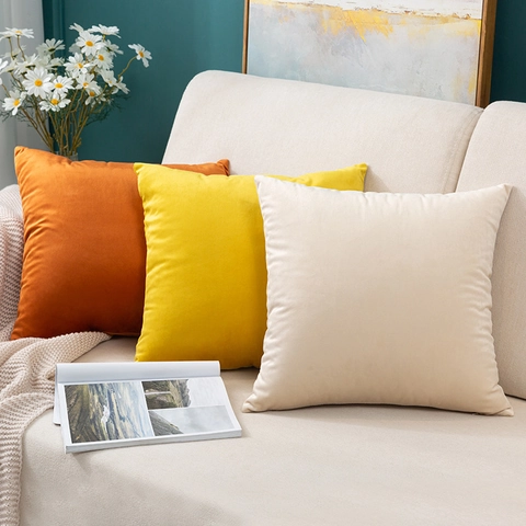 Samt Kissenbezug Weich Einfarbig Kissenhülle Für Sofa Couch Wohnzimmer Nordischer Stil Dekorative