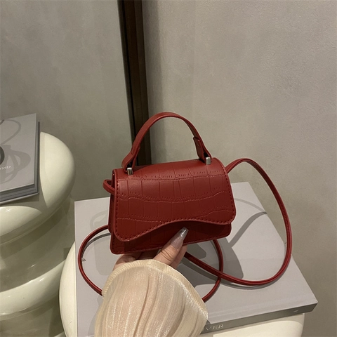 Damen Vintage Krokodil Prägung Mini Schultertasche PU Leder Handtasche Umhängetasche Für Den Alltag Kleine Quadratische Tasche