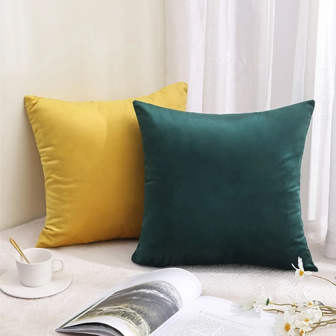 Modern Minimalistischer Nordischer Samt Kissenbezug Dekokissen Weich Hautfreundlich Einfarbig Für Sofa Wohnzimmer Büro