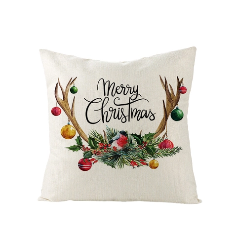 Weihnachten Leinen Dekorative Kissenbezug Weihnachtsmann Rentier Schneemann Muster Kissenbezug Für Zuhause Sofa Party Büro Dekor