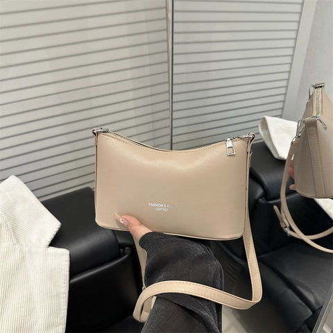 Sac À Épaule Sous L'Aisselle En Cuir PU Pour Femmes Style Urbain Minimaliste Sac Bandoulière Baguette Sangle Réglable