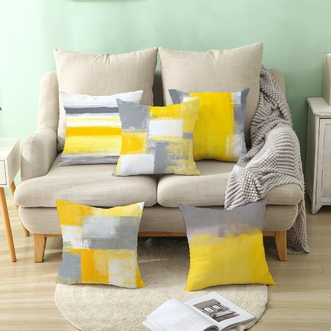 Abstract Watercolor Oil Painting Throw Pillowcase Modern Minimalist Soft Fabric Cushion Cover Home Decor Sofa Pillowcase