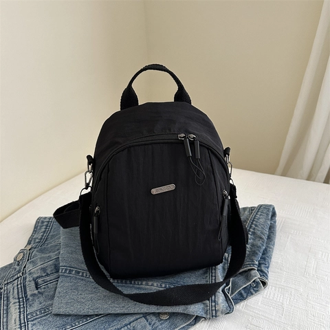 Sac à Dos Femme Nylon Léger Mini Sac à Bandoulière Polyvalent Minimaliste Mode Plissé Sac à Main Décontracté Sac à Dos Voyage