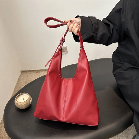 Sac Cabas Hobo en Cuir PU pour Femmes Grande Capacité Design Minimaliste Couture Sac à Épaule Avec Bandoulière Réglable