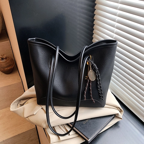 Borsa Tote Donna Retro Grande Capacità Nuova Moda Minimalista in Pelle PU Borsa a Tracolla Versatile Borsa da Lavoro