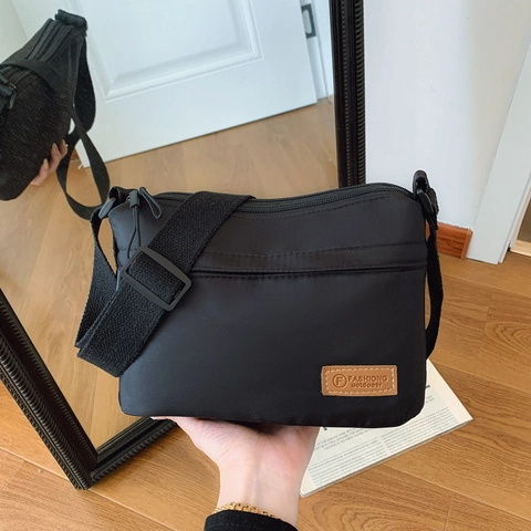 Borsa Tracolla Casual Nylon Impermeabile Multi Tasche Tracolla Larga Regolabile Urbano Minimalista Borsa Spalla Donne Uomini