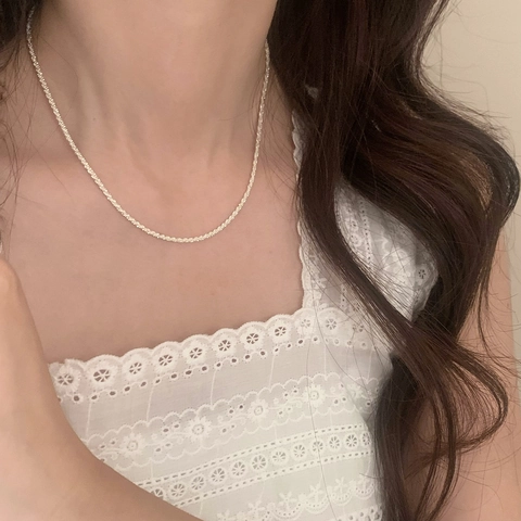 Minimalistisches Schimmerndes Sternenhimmel Halskette Kupfer Versilbert Gedrehte Wellenkette Elegant Vielseitig Für Damen