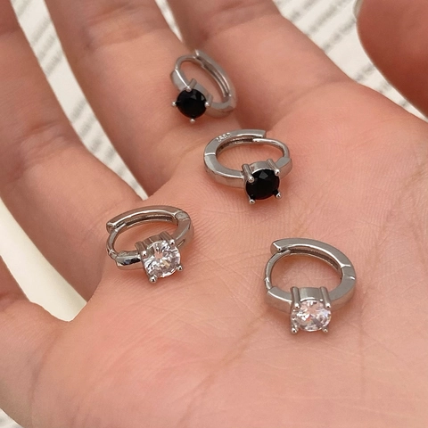 Mini Créoles Avec Tige En Argent Sterling 925 Cuivre Zircon Unique Style De Niche Délicat Simple Pour Femmes