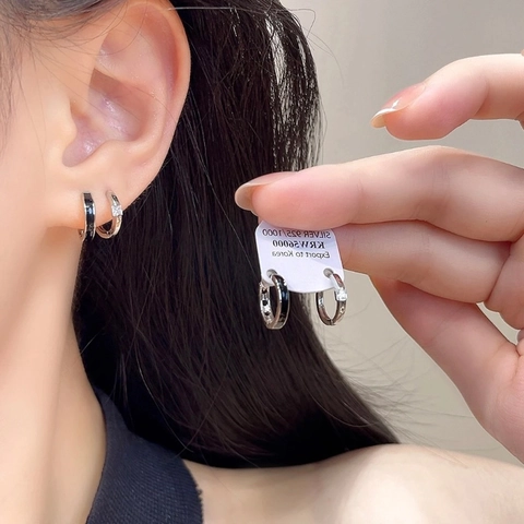 Hoop Oorbellen Vierkante Zirkoon Geometrische Sieraden Met 925 Sterling Zilveren Oorsteker Koper Dames Emaille