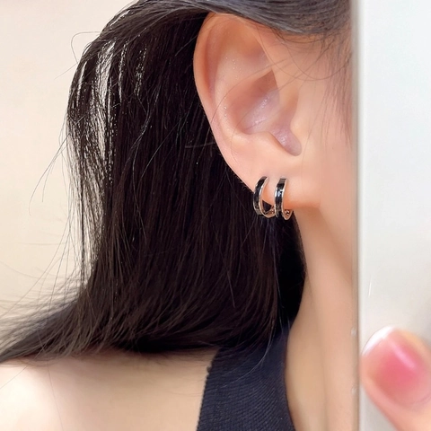 Hoop Oorbellen Vierkante Zirkoon Geometrische Sieraden Met 925 Sterling Zilveren Oorsteker Koper Dames Emaille