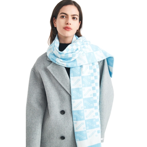 Sciarpa In Maglia Motivo A Scacchi Geometrico Lungo Inverno Caldo Morbido Collo Moda Elegante Per Donna E Uomo