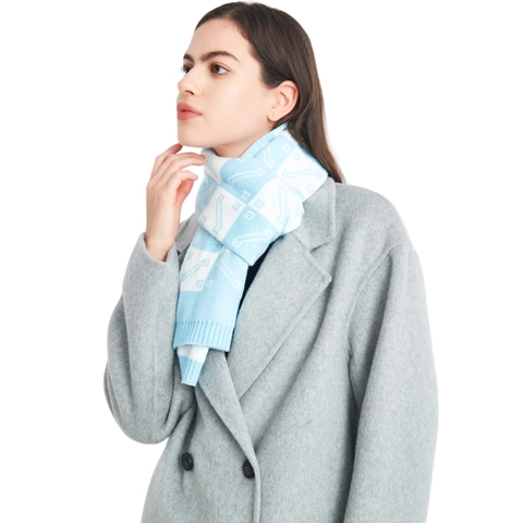 Sciarpa In Maglia Motivo A Scacchi Geometrico Lungo Inverno Caldo Morbido Collo Moda Elegante Per Donna E Uomo