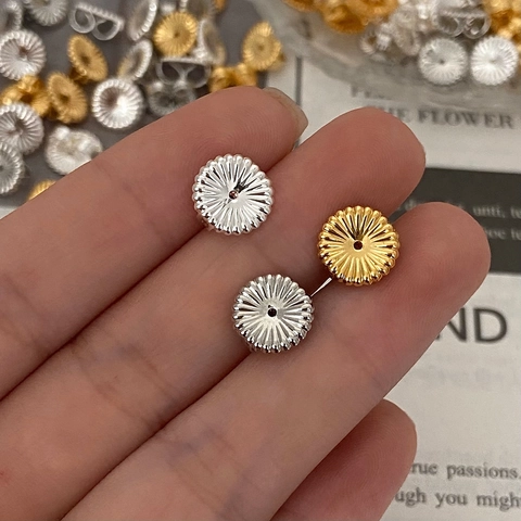 Blumenform Ohrring Rücken Schmetterlingsverschluss Gold Silber Überzogenes Kupfer Dekorative Ohrstecker Für Schmuckherstellung