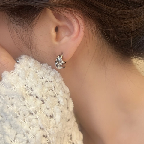 Orecchini A Spirale In Rame Retrò Francese Per Donna Trama Irregolare Minimalista Gioielli In Metallo A Forma Di C Eleganti