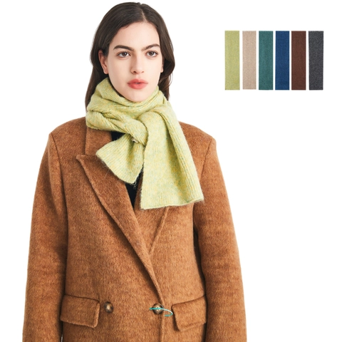 Winter Warm Wool Blend Knit Scarf Soft Ribbed Solid Color Casual Outdoor Neck Warmer For Women Men