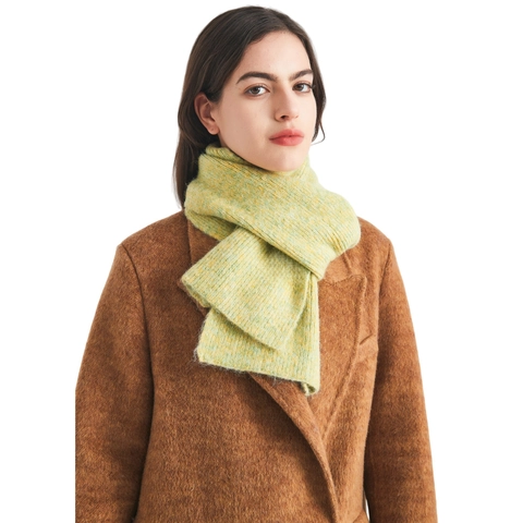 Winter Warm Wool Blend Knit Scarf Soft Ribbed Solid Color Casual Outdoor Neck Warmer For Women Men