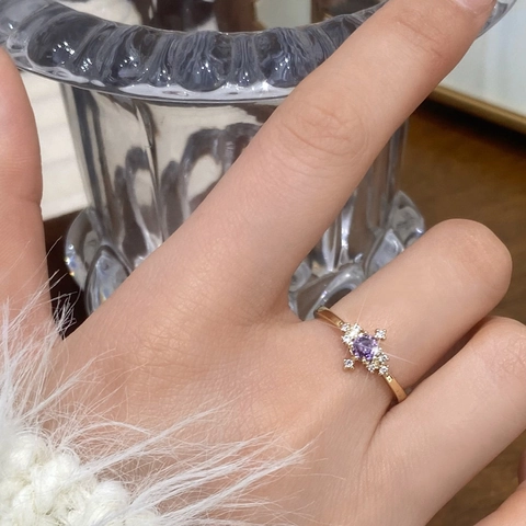 Elegant Open Adjustable Ring Gold Plated Copper With Round Cubic Zirconia Vintage Luxury Jewelry For Women