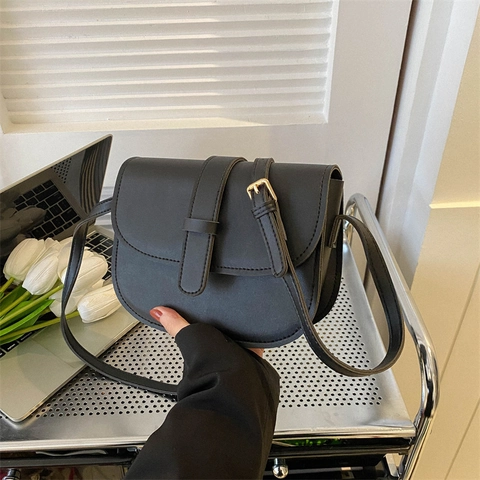 Borsa A Sella Vintage Da Donna Borsa A Tracolla In Pelle PU Piccola Borsa Quadrata Spalla Chiusura Magnetica Stile Retrò