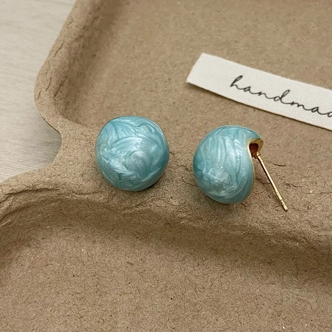 Blaue Emaille Kupfer Ohrringe Für Damen Mit Seestern Herzform Künstliche Perle Und 925 Sterling Silber Ohrstecker