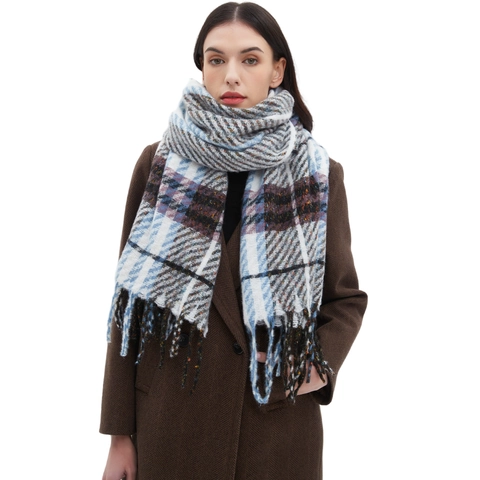 Weicher Karo Schal Für Damen Herren Winter Warm Großes Karomuster Quasten Schal Umhang Gemütlich Polyester Schals Mode Zubehör