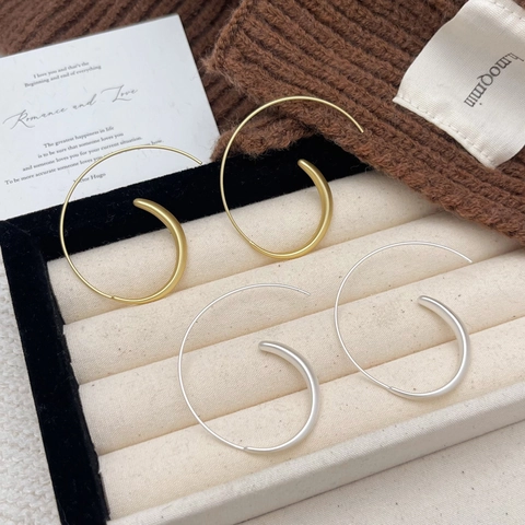 Orecchini A Cerchio In Rame Opaco Grande Design Geometrico A Spirale Stile INS Per Donne
