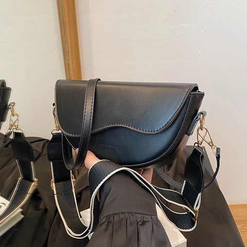 Borsa Tracolla Sella Vintage Donna Retro Pelle PU Borsa Con Tracolla Larga In Tessuto E Tracolla Sottile Versatile